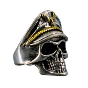 68609 - Captain pirate skull ring- Silver/gold