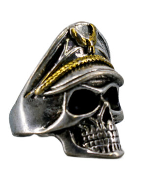 68609 - Captain pirate skull ring- Silver/gold