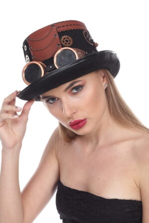 68749 - Steampunk Hat with Goggles - Copper