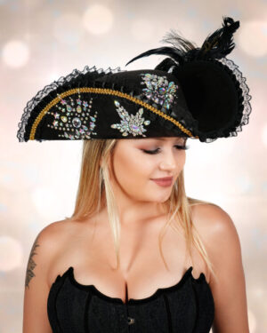 69594 - Three Point Pirate Hat with Rhinestones