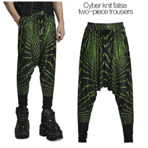 WK562 - Cyber knit false two-piece trousers