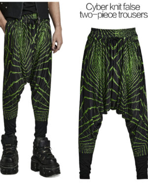 WK562 - Cyber knit false two-piece trousers