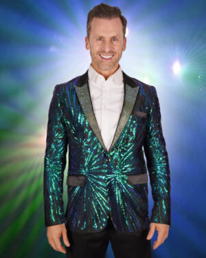2612 - Sequin blazer-Green/Royal