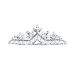 60675 - diamond and pearl crown..s L3.5xH1.25xD3.25in w pearl