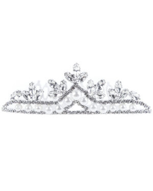 60675 - diamond and pearl crown..s L3.5xH1.25xD3.25in w pearl