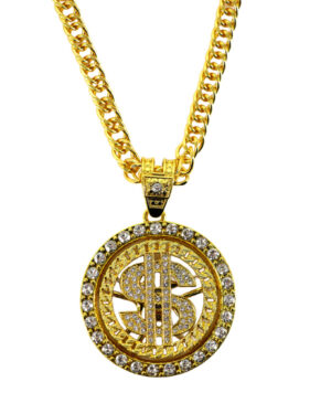 68604 - Spin $ Dollar sign Chain, gold
