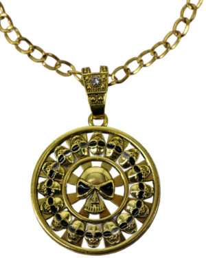 68607 - Skull pirate compass necklace
