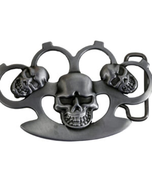 FB1041 - Brass knuckle skull buckle