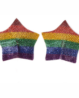 1099 - Star Rhinestone Pasties, Rainbow