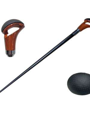 T28103BK - 37" wooden gear level walking cane