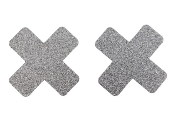 1264 - "X" silver glitter pasties - Image 2