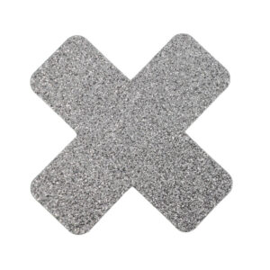 1264 - "X" silver glitter pasties