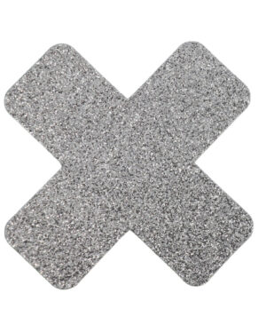 1264 - "X" silver glitter pasties