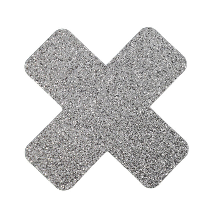 1264 - "X" silver glitter pasties