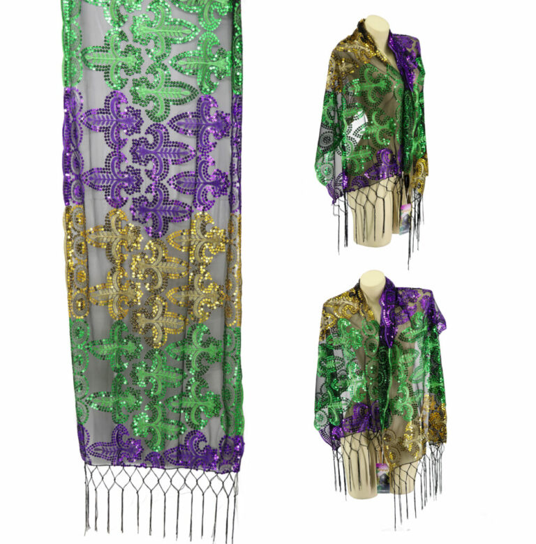 1719 - Mardi gras sequin scarf -OS - Image 4