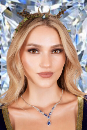 17286 - g rs marquise pear shape set, necklace and earrings