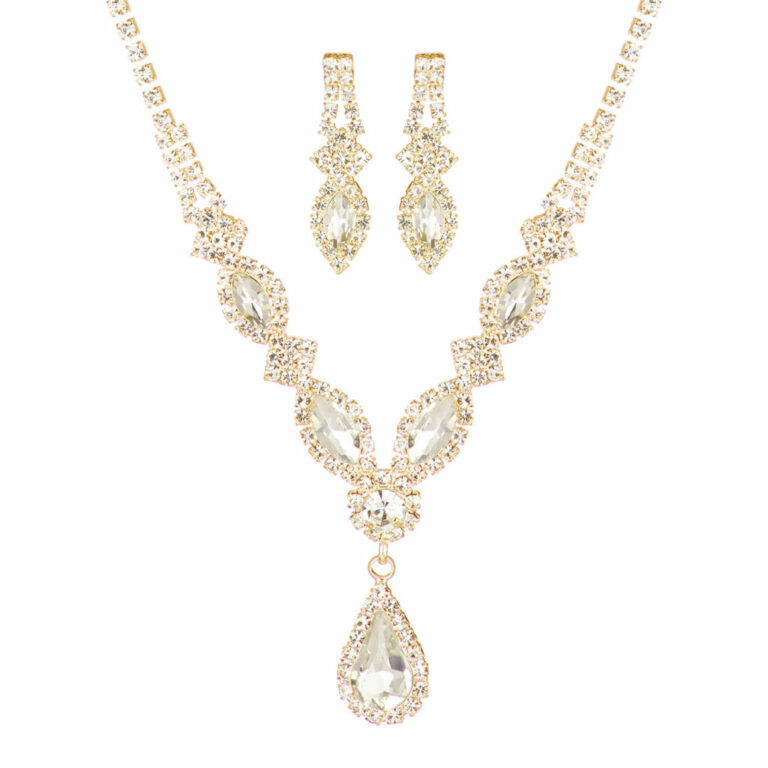 17286 - g rs marquise pear shape set, necklace and earrings - Image 3