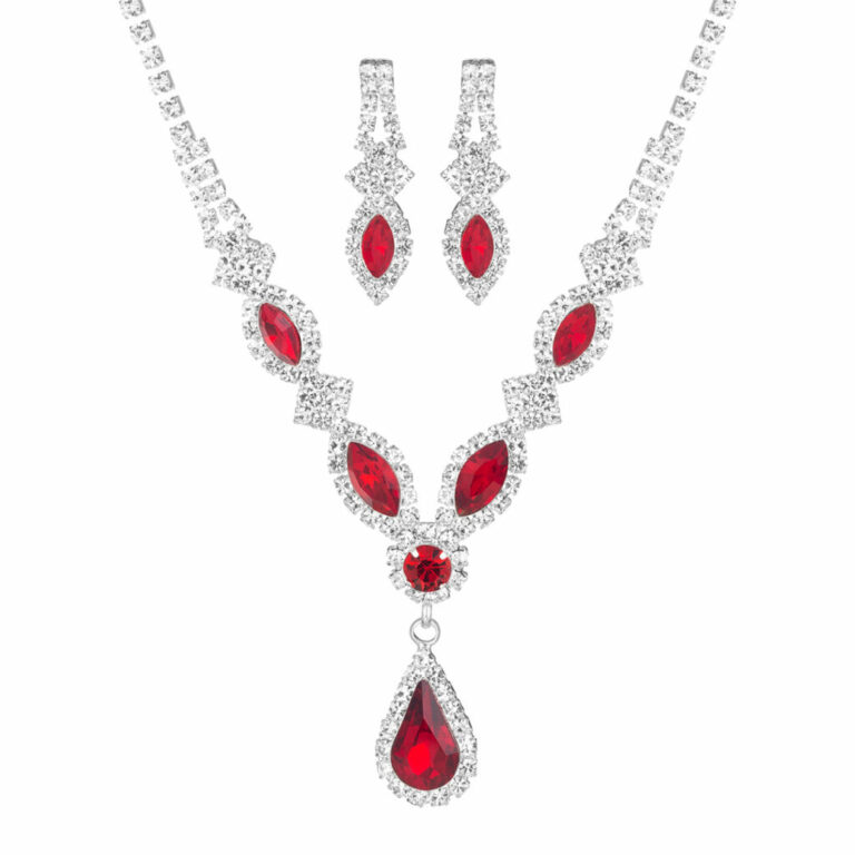 17286 - g rs marquise pear shape set, necklace and earrings - Image 4