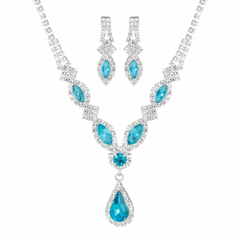 17286 - g rs marquise pear shape set, necklace and earrings - Image 6
