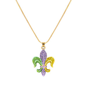 18460 - g fleur de lis necklace..Size 1x1.3in..Length 18+3in