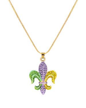 18460 - g fleur de lis necklace..Size 1x1.3in..Length 18+3in