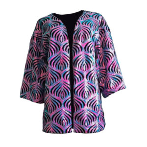 2584 - Swirling teardrop sequin duster-Multi-OS