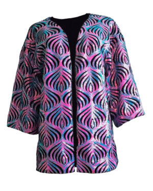 2584 - Swirling teardrop sequin duster-Multi-OS