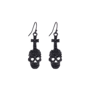 28279 - jt cross skull earring..Size 0.5x1.3in