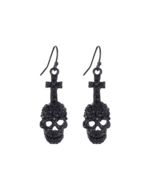 28279 - jt cross skull earring..Size 0.5x1.3in