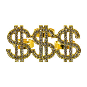 68611 - Triple $ Sign ring, gold