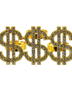 68611 - Triple $ Sign ring, gold