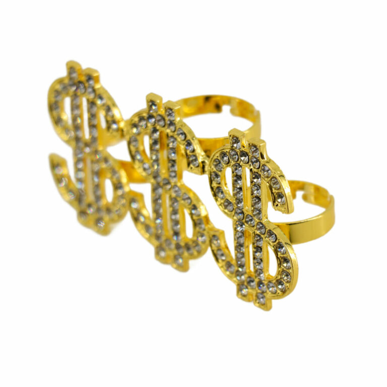 68611 - Triple $ Sign ring, gold - Image 3