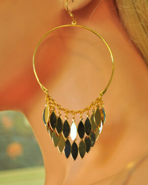 LFE48374 - Hoop Multi Leaf Earring