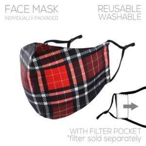 M04292 - Plaid Pattern Polyester/Cotton Mask