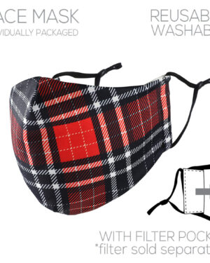 M04292 - Plaid Pattern Polyester/Cotton Mask