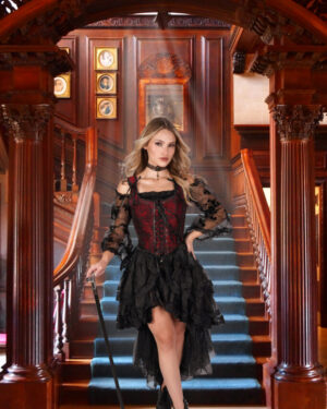 SP067 - Steampunk skirt - Black - ML