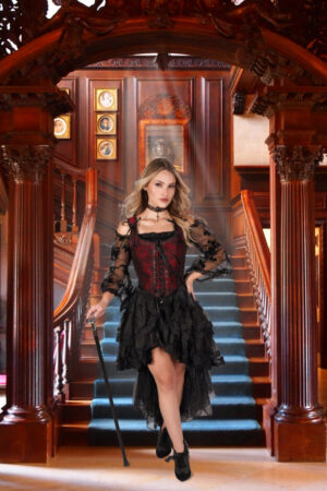 SP067 - Steampunk skirt - Black - ML