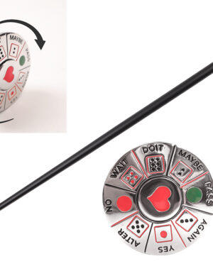 T281206SL - 35.5" Zinc Handle Walking Cane - Rotating Dice Head