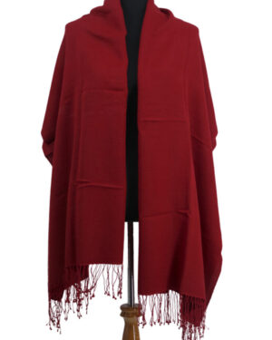 2149A - 70% wool, 30% SIlk Pashmina - Red