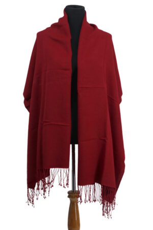 2149A - 70% wool, 30% SIlk Pashmina - Red