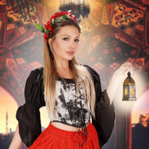 2862 - Black tie dye top corset