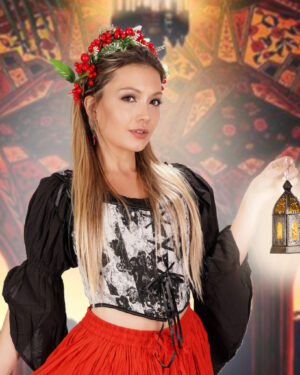 2862 - Black tie dye top corset