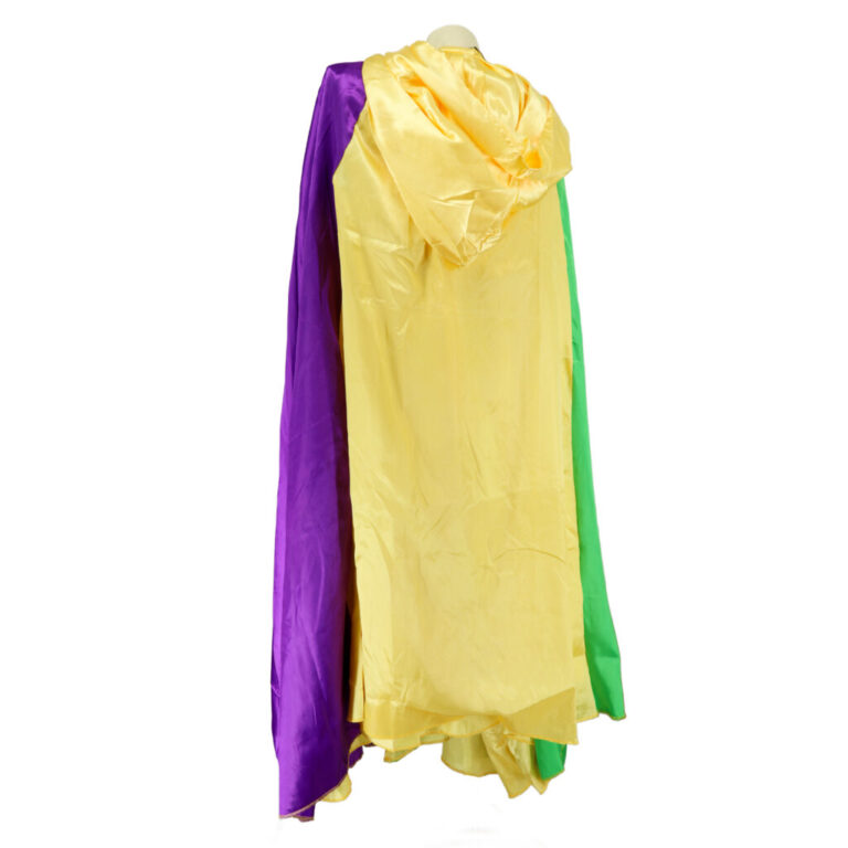 8492MDG - Reversible Cape / Cloak with hood, Satin, Mardi Gras  Mardi Gras - Image 5