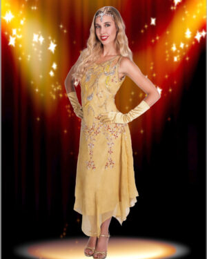 2399 - Flapper Dress - Gold