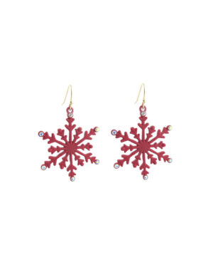27834 - wg snowflake earring, red..Size: 1.25 x 2in