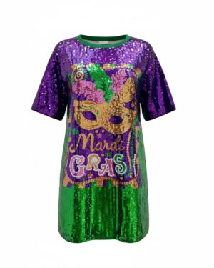 3882 - Mardi Gras sequin dress
