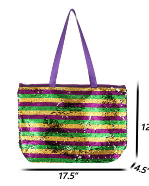 HBG104967 - Mardi-Gras sequin stripe tote bag