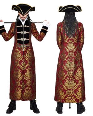 CT96 - Pirate Embroidered Long Brocade Coat