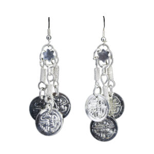 1272 - Coin Earring Fish Hook - Silver