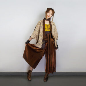 4234 - romantic metal red copper color and wind wide-legged pants - sm